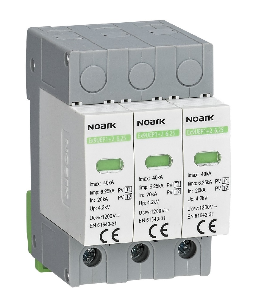 DC túlfeszlevezető T1+T2, 1200V Noark távjelzővel